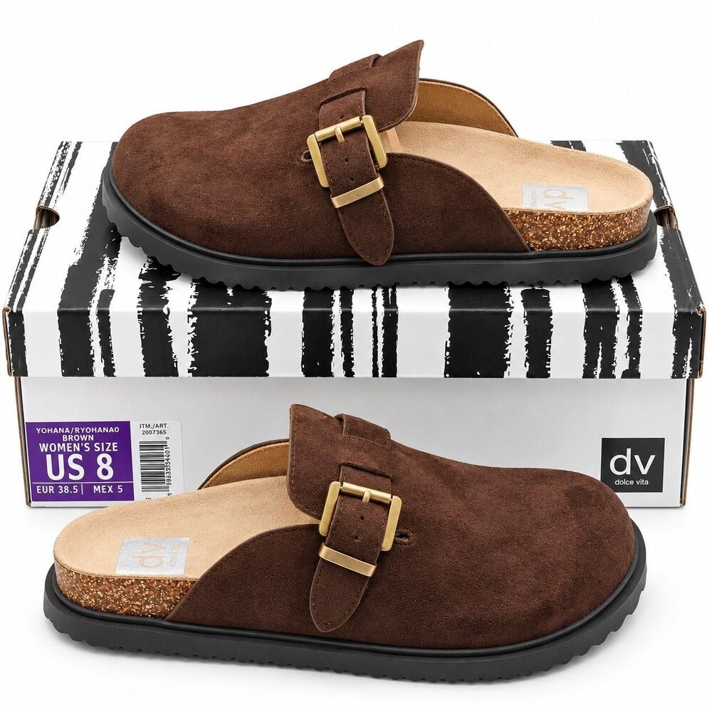DV by Dolce Vita Yohana Women's Brown Buckle Clog Mule Slip On Pick Size